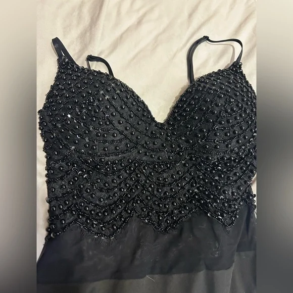 Black embroidered bodysuit - Picture 2 of 3